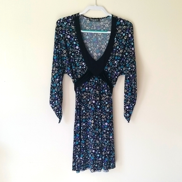 Bisou Bisou Michele Bohbot Kimono Sleeve Women's dress missing size tag EUC - Picture 1 of 8